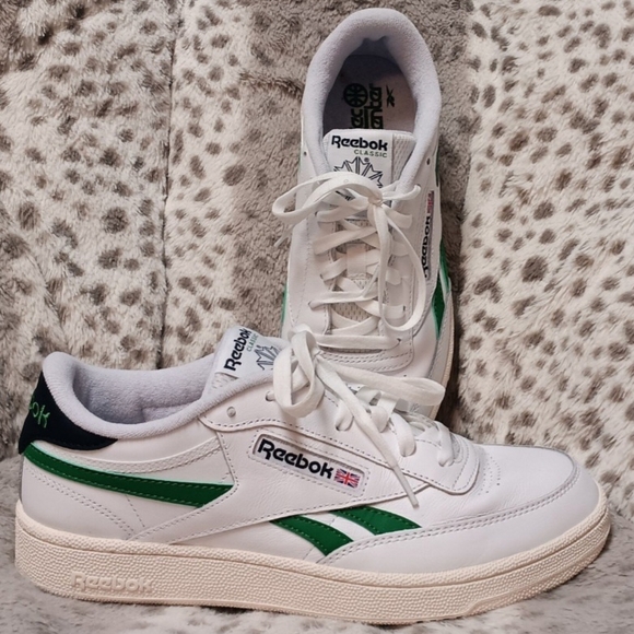 Reebok White and Green Club C Revenge Sneakers - Picture 1 of 8